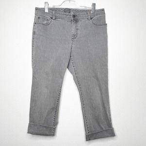 CHICOS by ADDITIONS Gray Cropped Denim Jean Women 12 Short